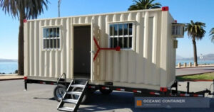 20ft Office/Cabin Shipping Container Trailer With HVAC Unit