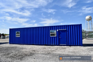 40-Foot Open Office Shipping Container with Half-Bathroom