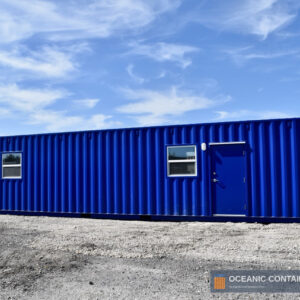 40-Foot Open Office Shipping Container with Half-Bathroom